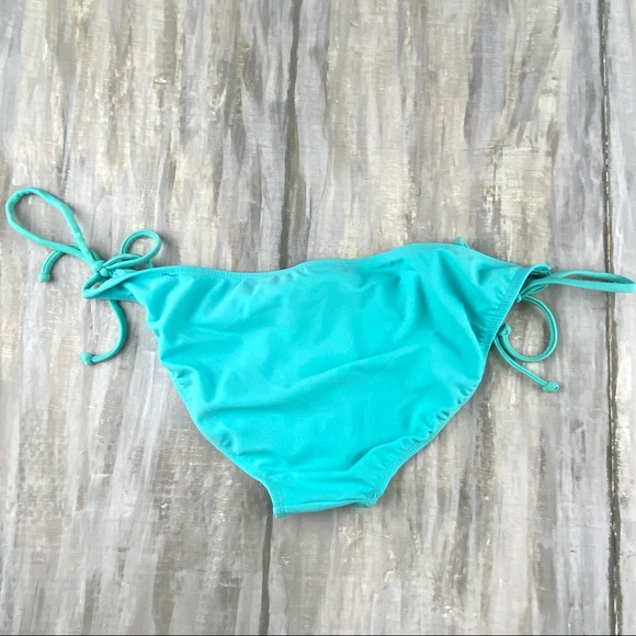 Xhilaration Boho Bikini Bottom Aqua Teal Floral Paisley Side Tie String Bikini L - Picture 4 of 10